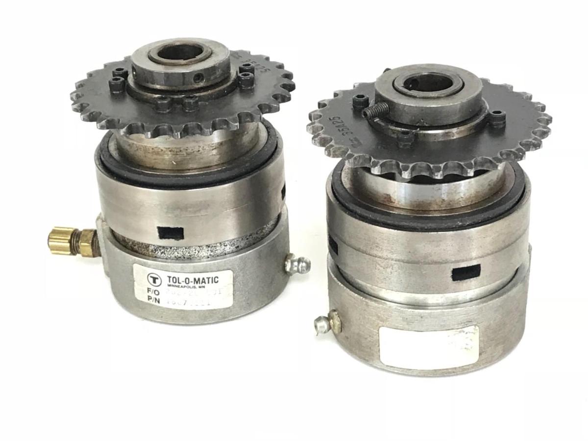 Used LOT OF 2 TOL-O-MATIC 16070111 ROLLER BEARING ASSY. W/ MARTIN 35A25 SPROCKET