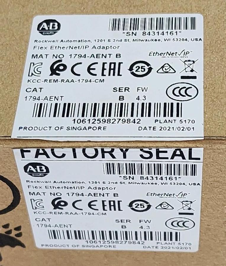 Allen Bradley 1794-AENT Flex I/O ENet/IP Adapter Module 1-Port 10/100Mbit NSMP