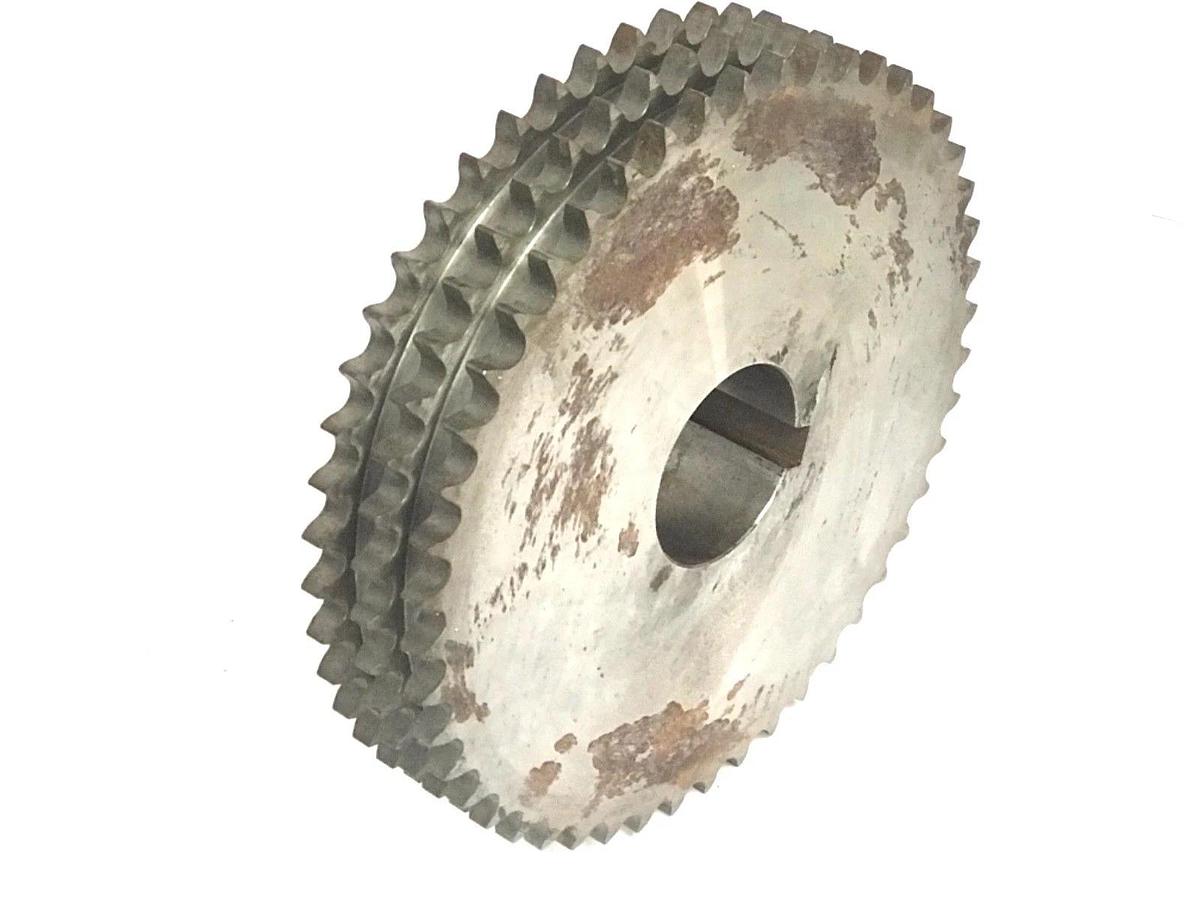 NEW LINN GEAR CO. 60L48 TRIPLE STRAND SPROCKET #60 CHAIN 48 TEETH 3" BORE