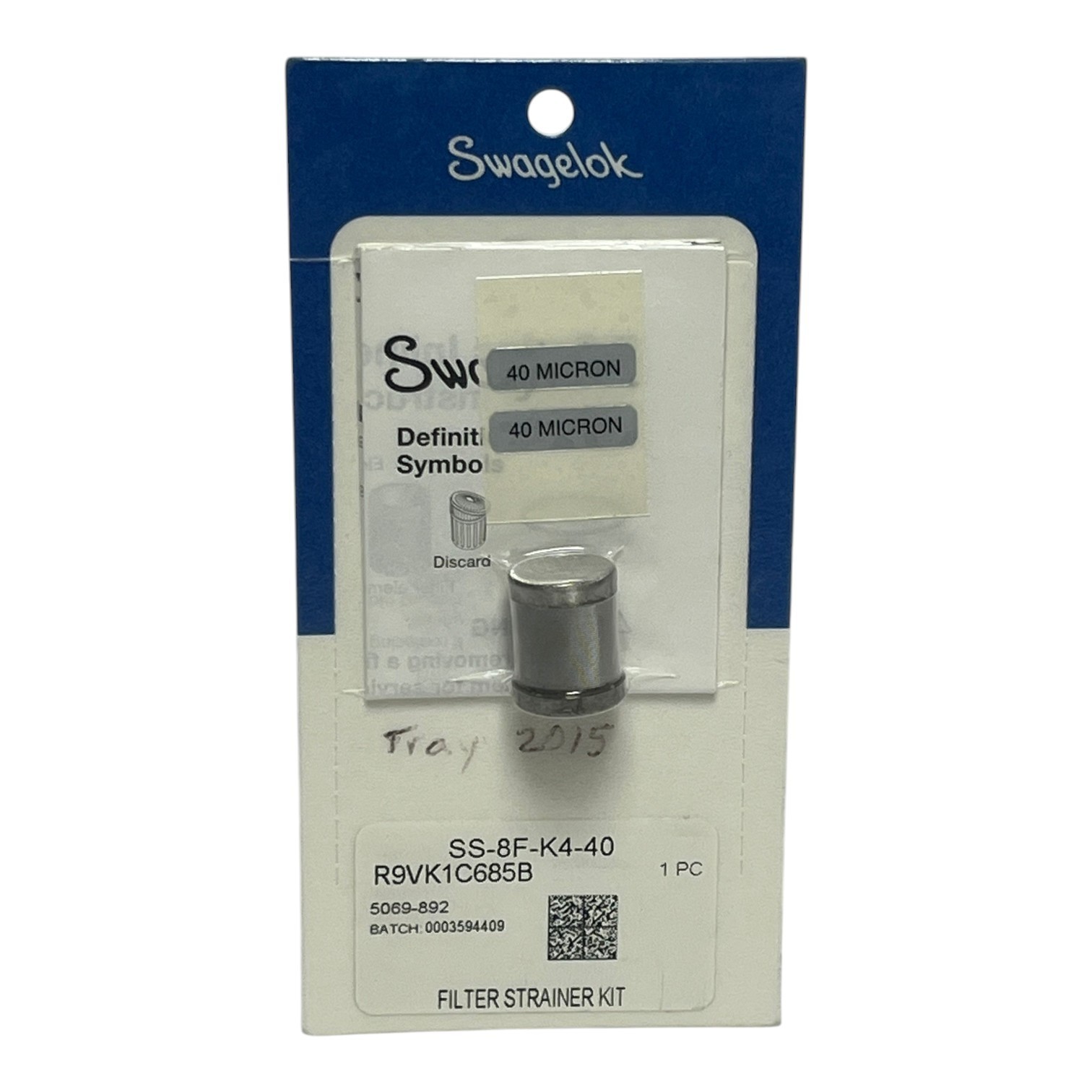 Swagelok SS-8F-K4-40 40 Micron TF / F Series Filter Element Strainer Kit