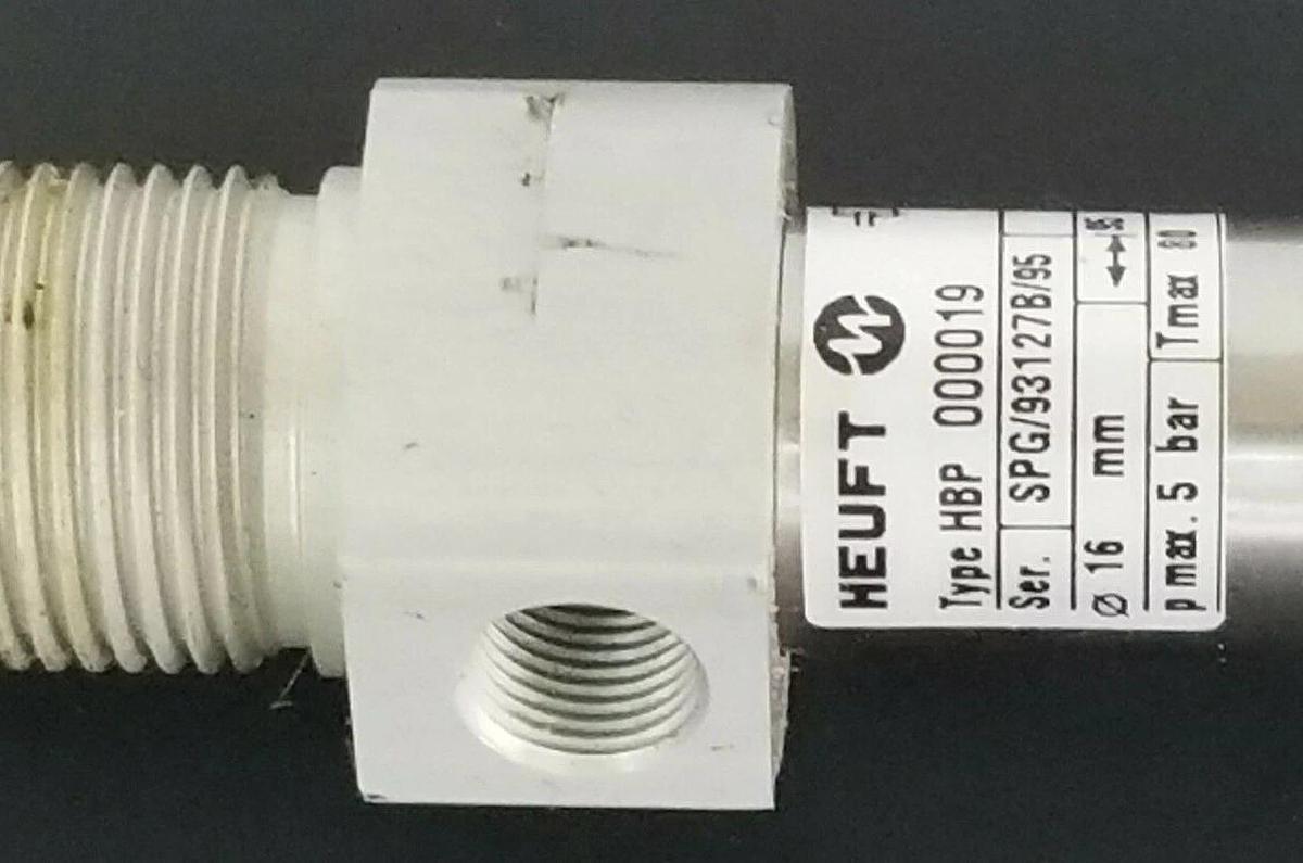 NEW HEUFT TYPE: HBP-000019 PNEUMATIC CYLINDER 16MM-95MM 5 BAR HBP000019
