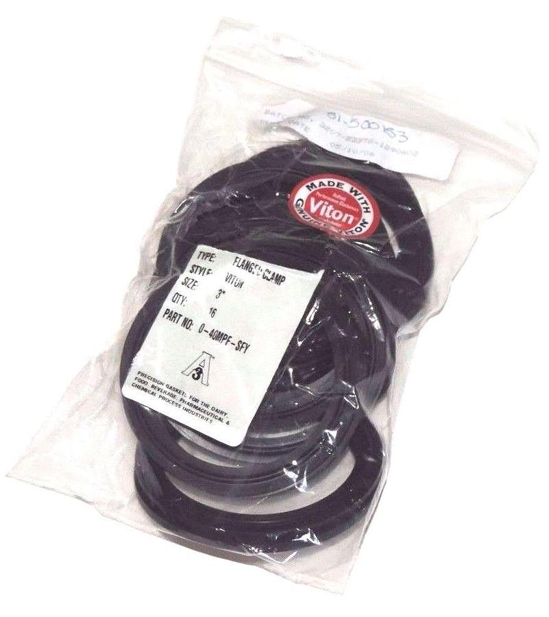 Used LOT OF 16 NEW A3 0-40MPF-SFY FLANGED CLAMP VITON GASKETS 3"