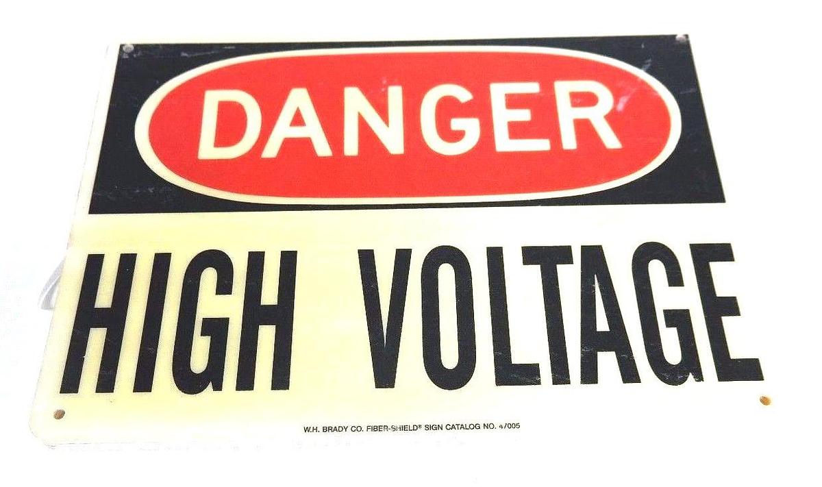 LOT OF 10 BRADY 4T665 "DANGER HIGH VOLTAGE" SIGNS 47005 10" X 14"