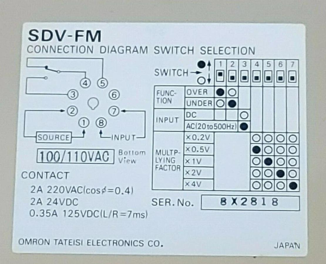 Used OMRON SDV-FM6 VOLTAGE SENSOR SDVFM6, SVD-FM