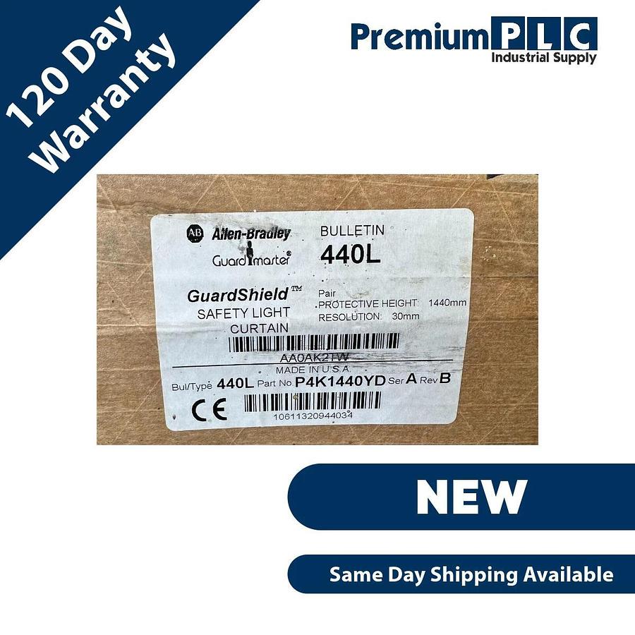 Used NEW ALLEN BRADLEY 440L-P4K1440YD /A GuardShield SAFETY LIGHT CURTAIN PAIR 440L
