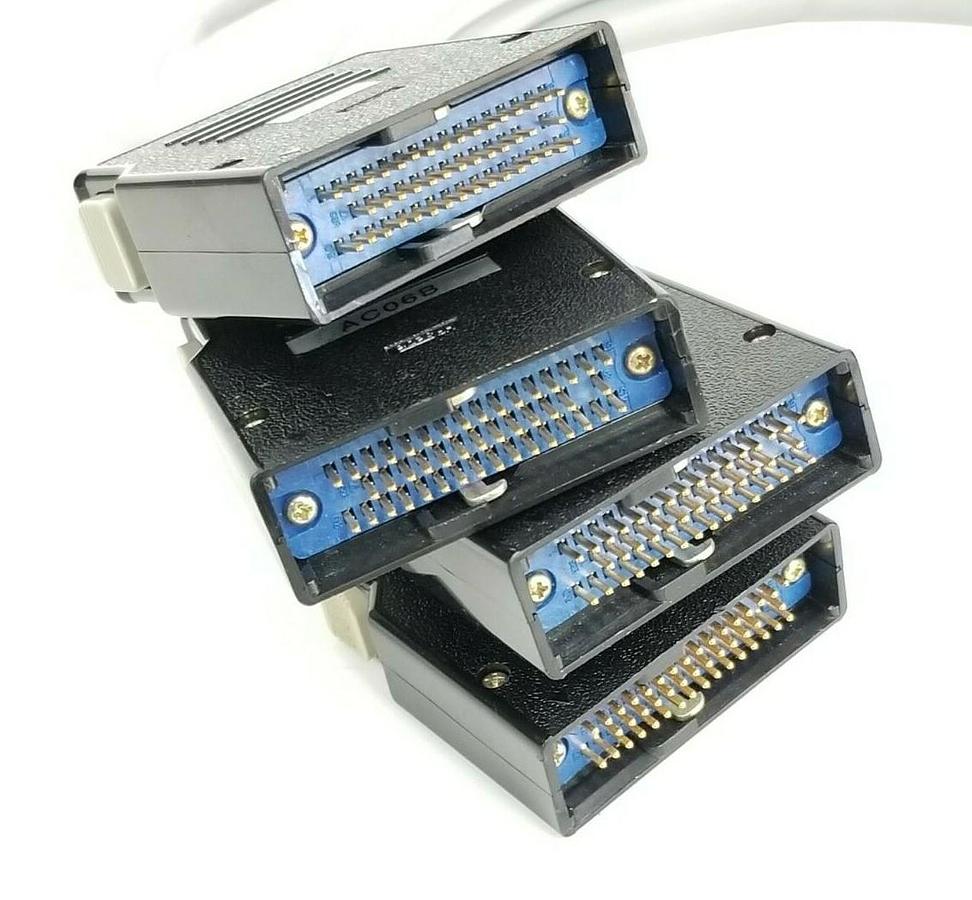 Used LOT OF 4 NEW MITSUBISHI AC-06B PLC CONNECTOR CABLES LENGTH: 29'' IN. AC06B
