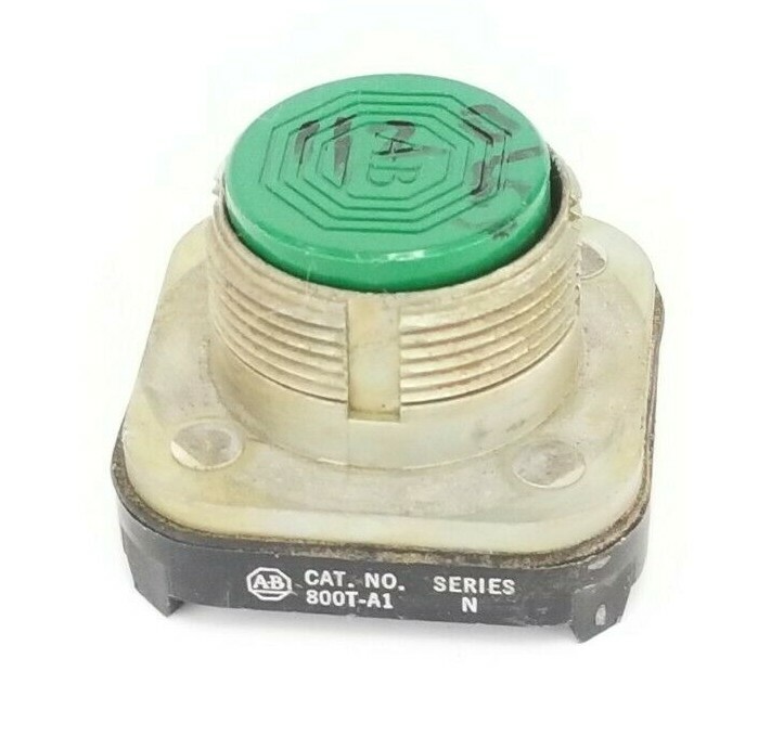 Used ALLEN BRADLEY 800T-A1 PUSH BUTTON FLUSH HEAD GREEN SER. N
