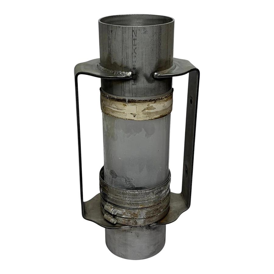 Used Stainless Steel Pneumatic Conveying Sight Glass Coupler 5" OD 18" Long