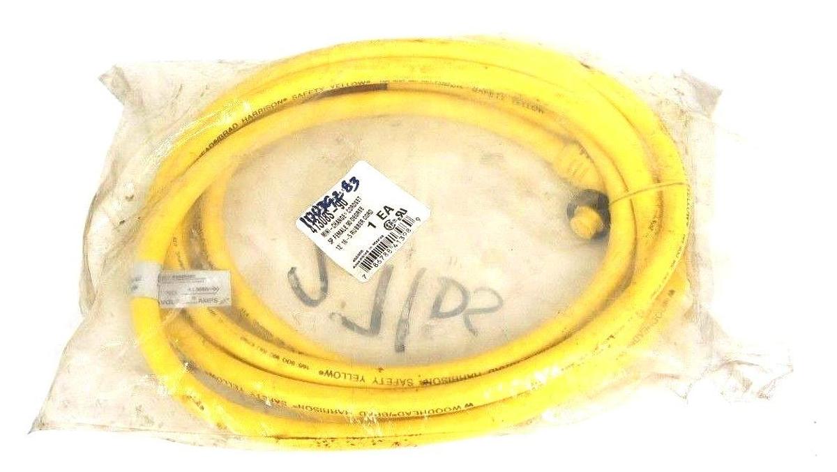 Used NIB BRAD HARRISON 41308S-90 MINI CHANGE CORDSET 5P FEMALE 90 DEG 12" 16-5 RUBBER