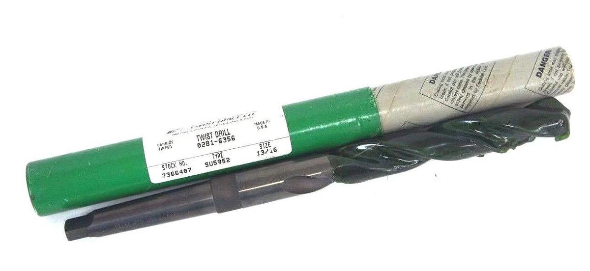 Used NEW PRECISION TWIST DRILL 7366407 SU5952 13/16" CARBIDE TIPPED TWIST DRILL