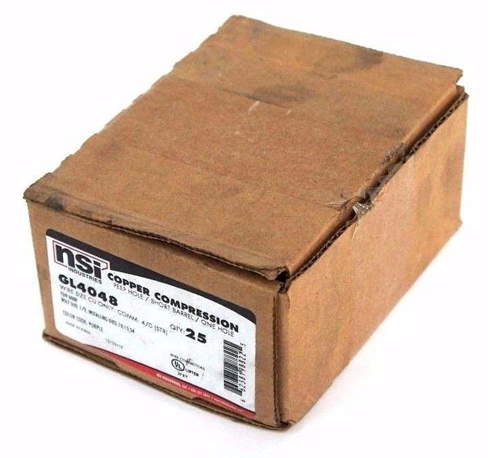 Used NIB NSI GL4048 COPPER COMPRESSION PEEP HOLE, SHORT BARREL, ONE HOLE - QTY 19