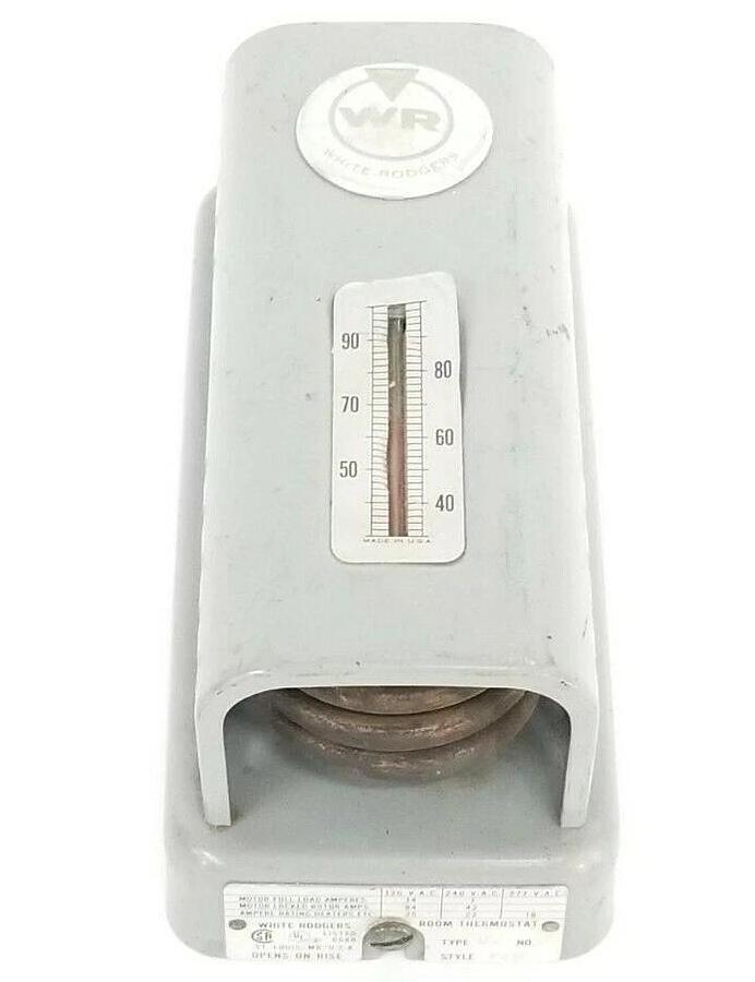 Used WHITE RODGERS TYPE: 152 NO. 9 STYLE: P2M ROOM THERMOSTAT 120-277VAC 152-9-P2M