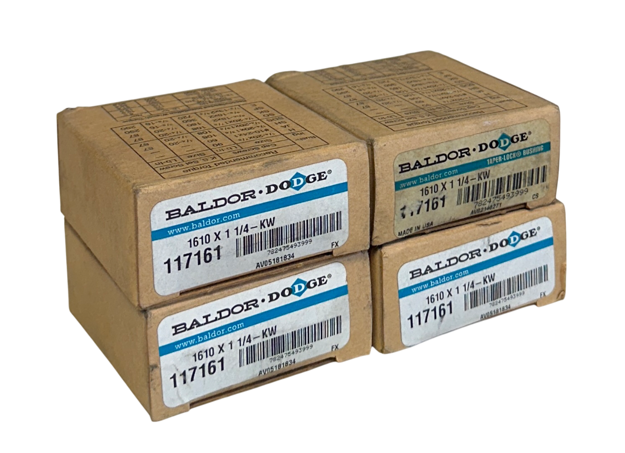Used 4 BALDOR DODGE 1610 X 1 1/4-KW / 117161 TAPER-LOCK BUSHINGS 1-1/4'' BORE NSMP