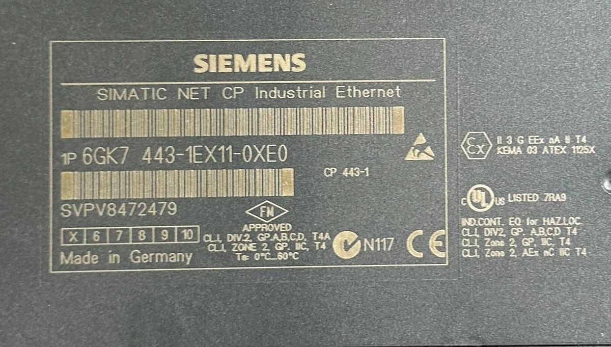 Used SIEMENS 6GK7443-1EX11-0XE0 / 6GK74431EX110XE0 SIMATIC NET CP443 COMM PROCESSOR
