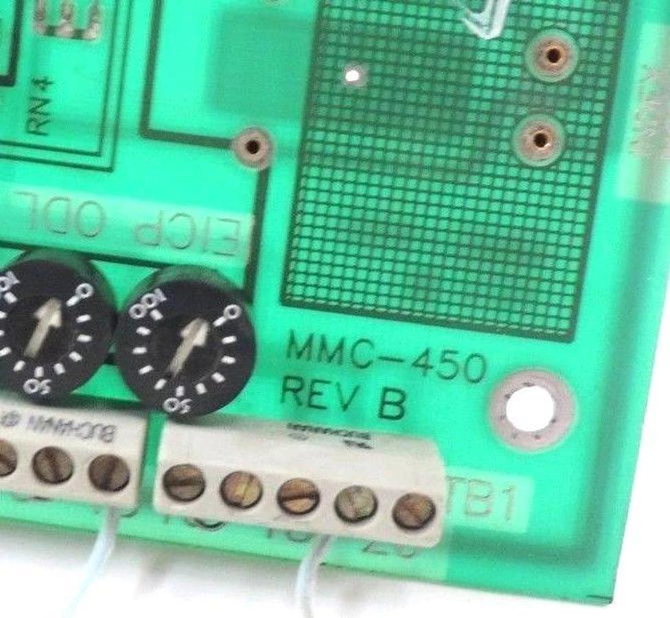 Used INDUSTRIAL INDEXING SYSTEMS MMC-450, REV B, PC ASSEMBLY BOARD MMC450