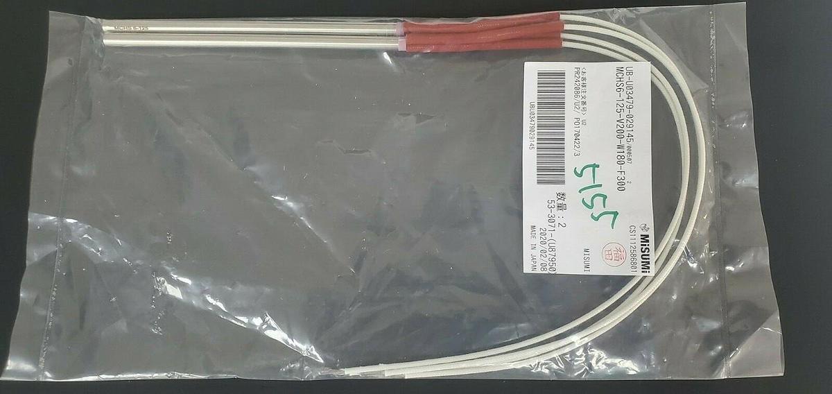 Used LOT OF 2 NEW MISUMI MCHS6-120-V200-W180-F300 CARTRIDGE HEATERS
