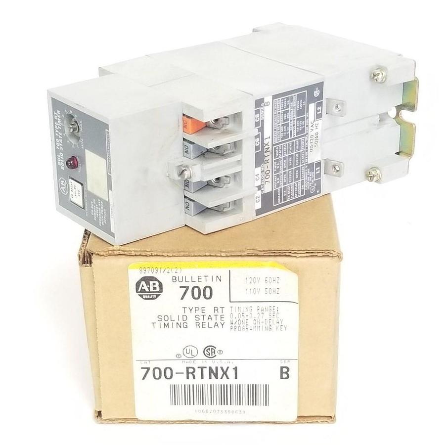 Used ALLEN BRADLEY 700-RTNX1 SOLID STATE TIMING RELAY 0.05-0.27SEC, SERIES B