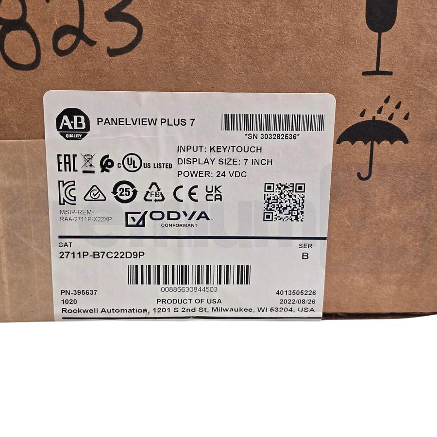 Used Surplus Allen Bradley 2711P-B7C22D9P /B PanelView Plus 7 Graphic Terminal 7" 24V