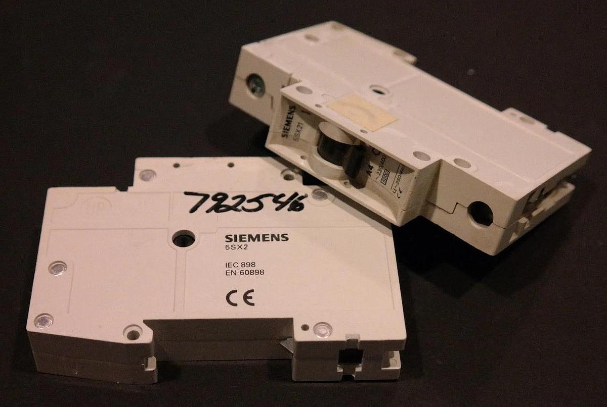 Used LOT OF 2 SIEMENS 5SX21-A4 MINIATURE CIRCUIT BREAKERS 5SX21A4, 5SX2104-5