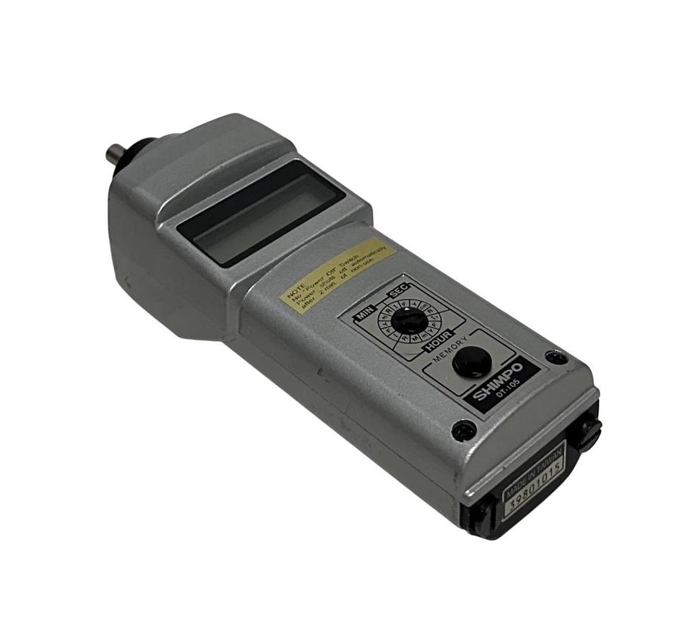 Used SHIMPO DT-105 / DT105 HANDHELD DIGITAL TACHOMETER TOOL ONLY MIN/SEC USNP