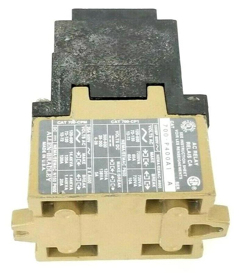 Used ALLEN BRADLEY 700-P400A1 AC RELAY SER. A, 700P400A1