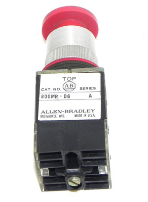 Used ALLEN BRADLEY 800MR-D6 SER. A PUSH BUTTON 800MRD6 W/ 800M-XA B CONTACT BLOCKS