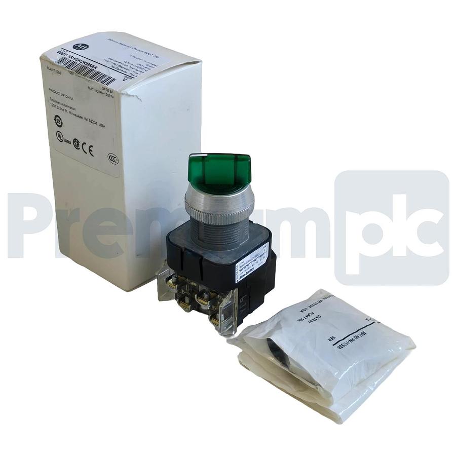 Allen-Bradley 800T-16HGH2KB6AX /V Selector Switch 30mm 2-Pos Green LED 120V NSMP
