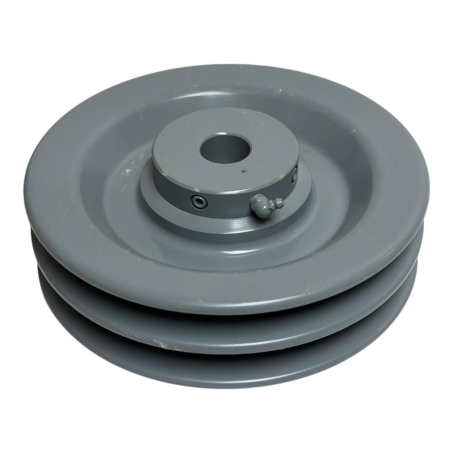 Used Custom Threading Systems 2 Groove Rope Sheave 1-1/4" Bore Industrial Pulley