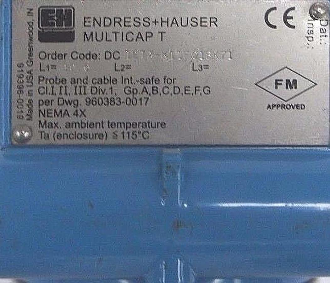 Used ENDRESS + HAUSER DC12TA-K11FC1BK71 MULTICAP T CAPACITY LEVEL PROBE 10"