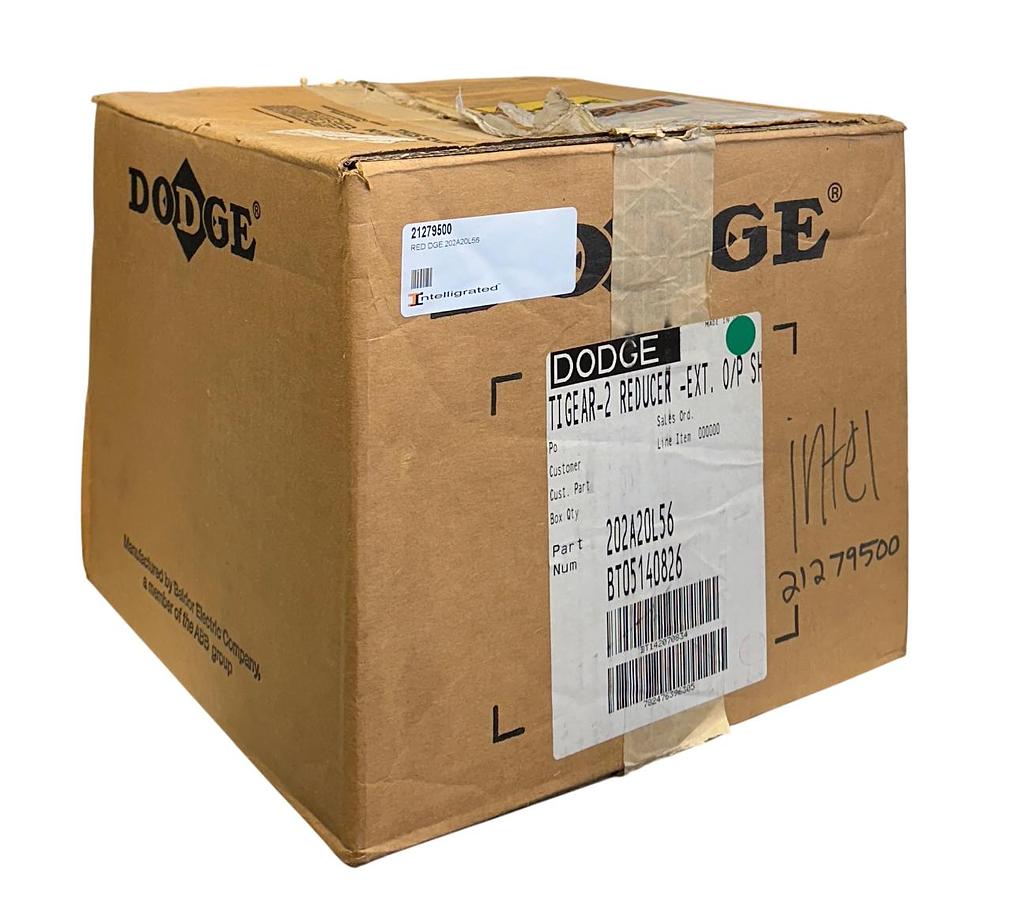 Used DODGE 202A20L56 TIGEAR-2 REDUCER-EXT O/P SHAFT LEFT 20:1 RATIO 1.37HP MAX NSMP