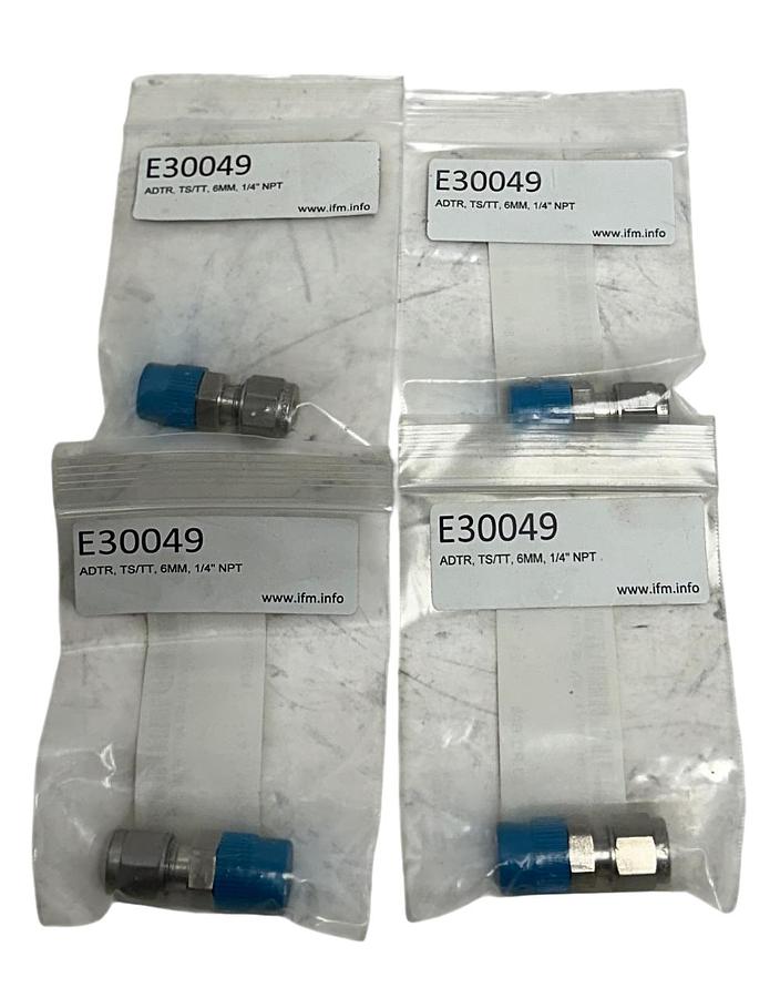Used 4 IFM E30049 / PROGRESSIVE RG FITTING D6 NPT ADAPTERS TS/TT 6mm 1/4'' NSMP