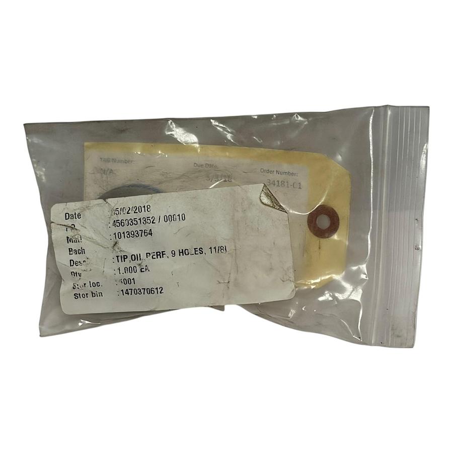 Used EAO-Z2 Oil Tip Type T-Jet 9 Hole Nozzle Drill Per PA-1367 EB-312 New Surplus