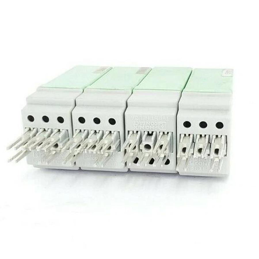 Used LOT OF 4 PHOENIX CONTACT ST-REL3-KG 24/21 RELAY CONNECTORS 2861014 CH-NR: 91914