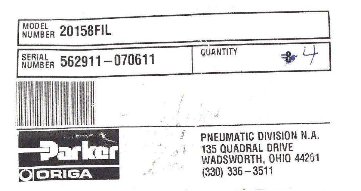 Used LOT OF 4 NEW PARKER 20158FIL E1 SIDE MOUNTS 32MM OSP
