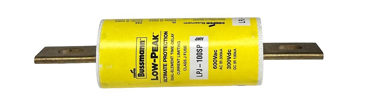 Used 5 COOPER BUSSMANN LPJ-100SP / LPJ100SP LOW PEAK CLASS J FUSES 100A NSMP