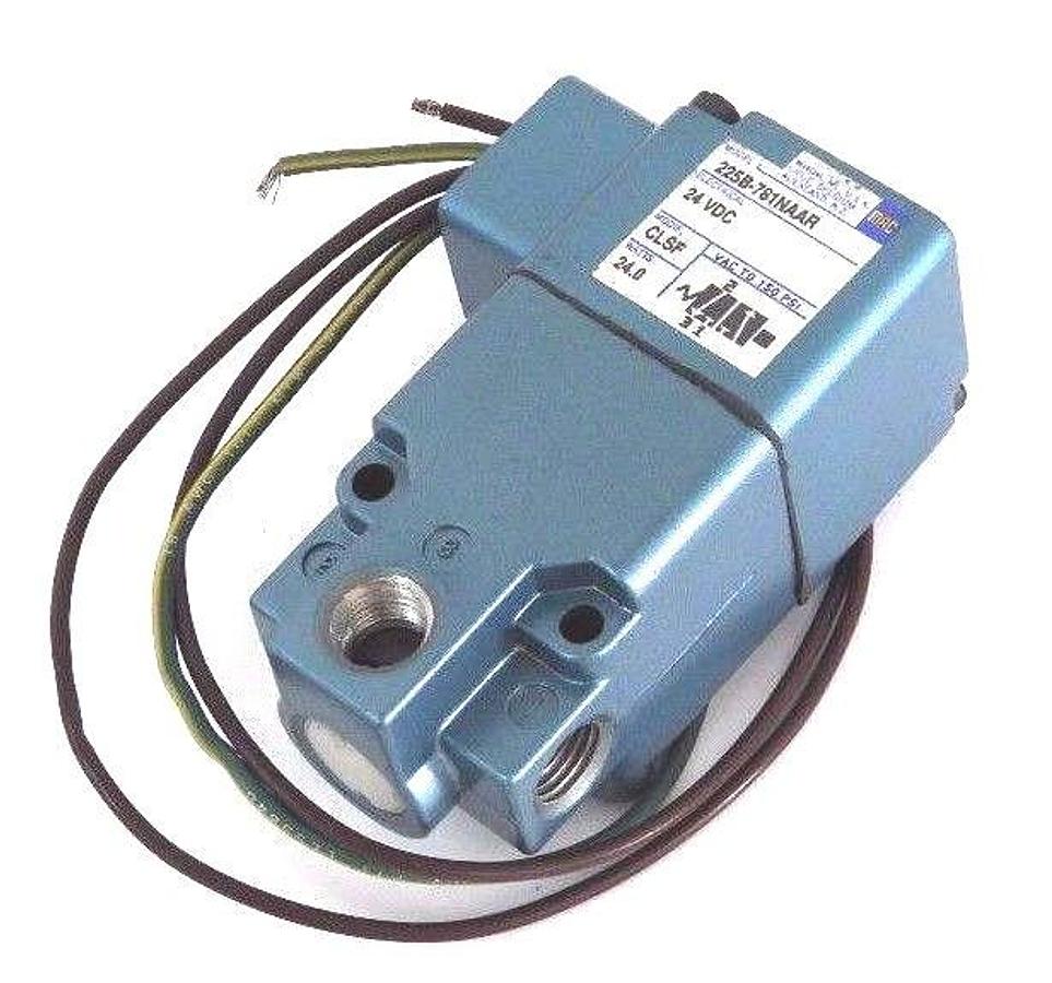 Used NEW MAC 225B-781NAAR SOLENOID VALVE 1/4" NPT 24VDC, 24.0 WATT, 225B781NAAR