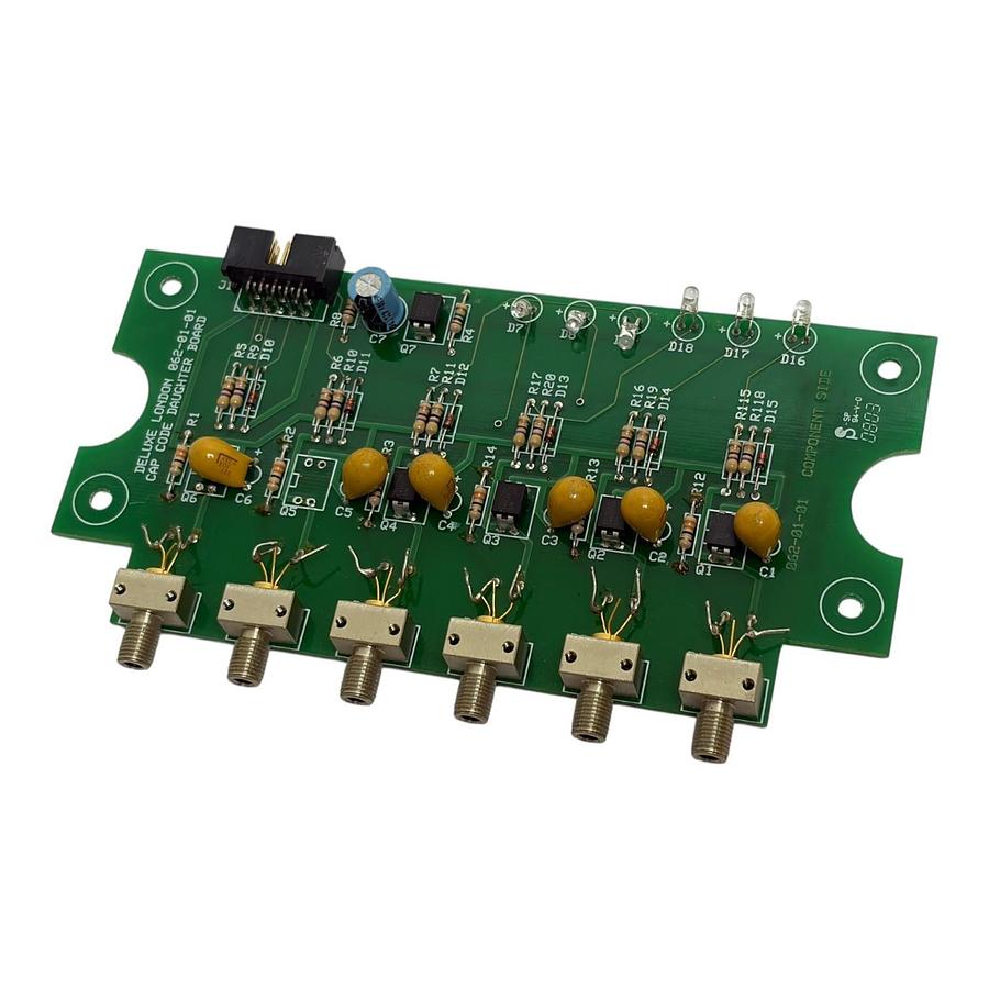Used Deluxe London 062-01-01 Cap Code Daughter Board PCB Coaxial Interface