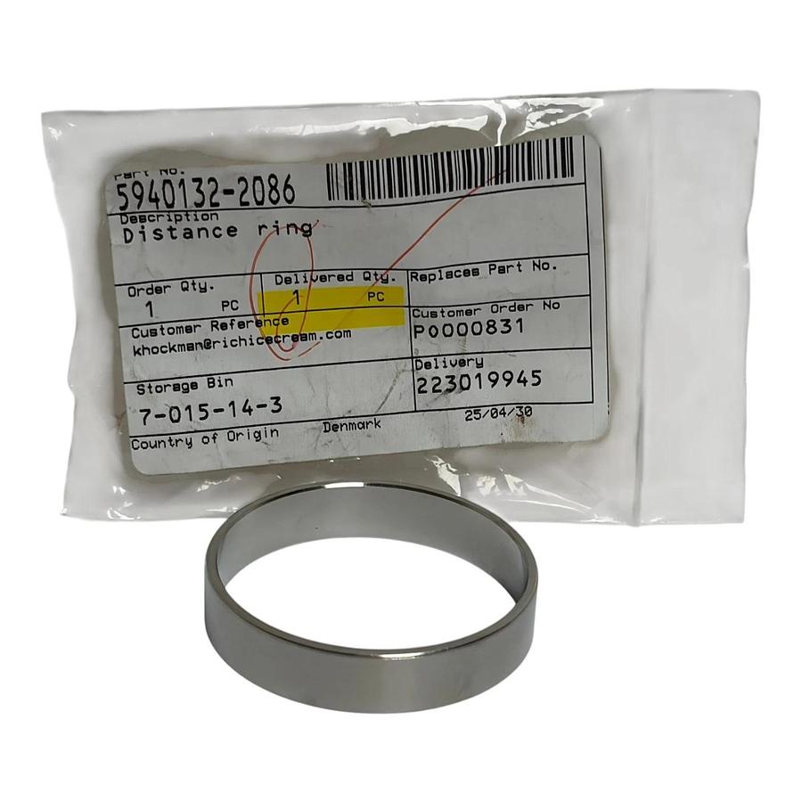 Genuine Tetra Pak 5940132-2086 Distance Ring Ice Cream Freezer Part Denmark New