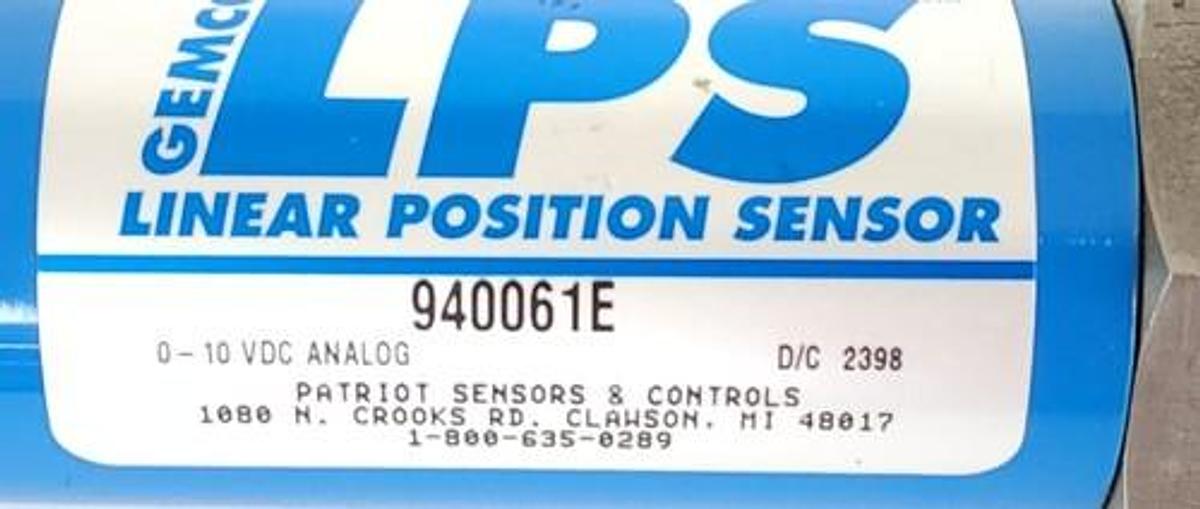 Used GEMCO 940061E LINEAR POSITION SENSOR 0-10 VDC ANALOG