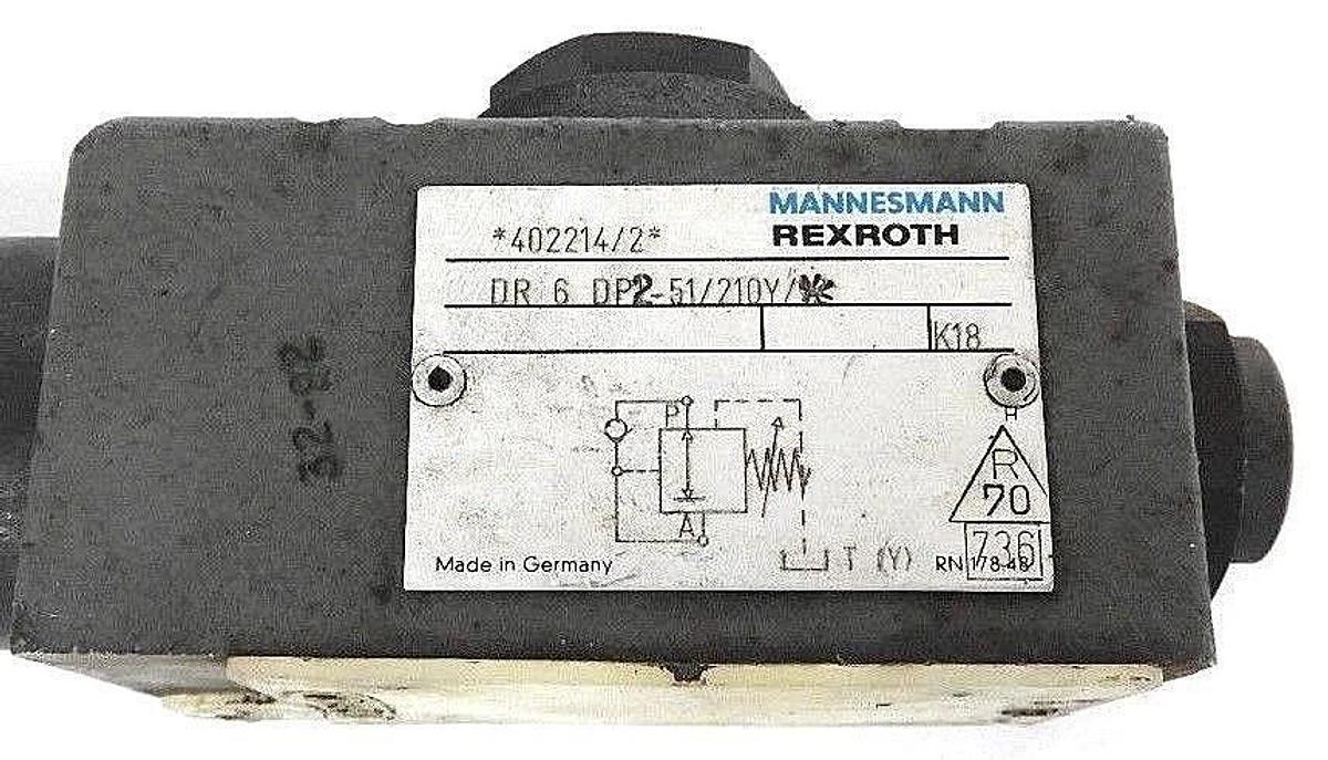 Used MANNESMANN REXROTH 402214/2 VALVE DR 6 DP2-51/210Y K18