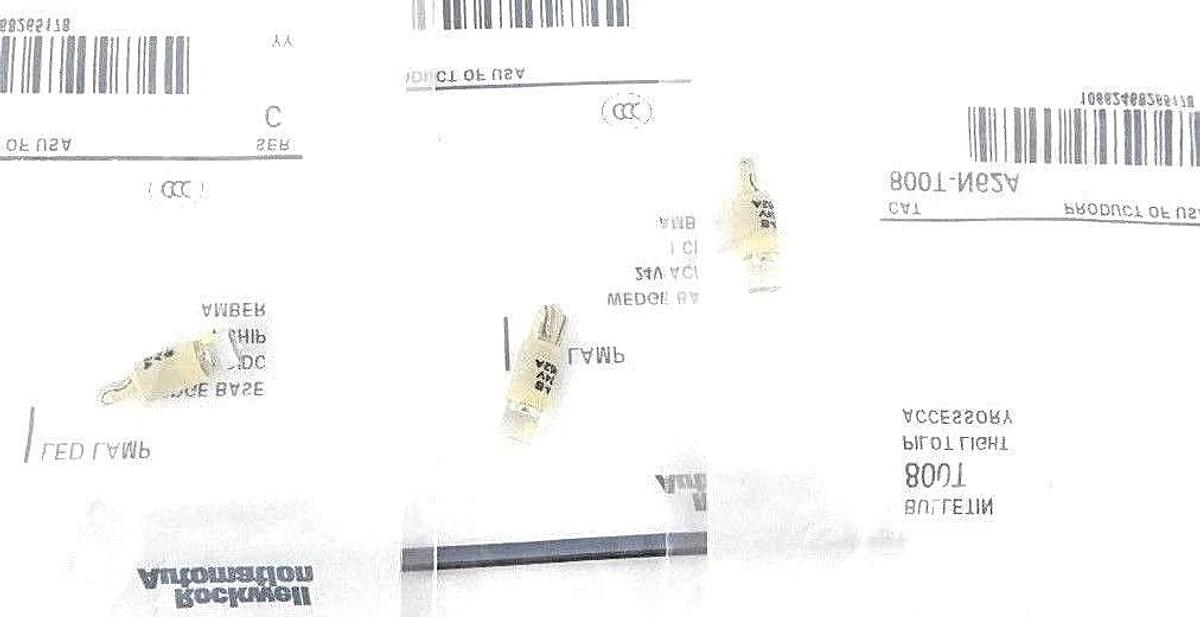Used LOT OF 3 NEW ALLEN BRADLEY 800T-N62A LED LAMP AMBER WEDGE BASE 24V, SER. C