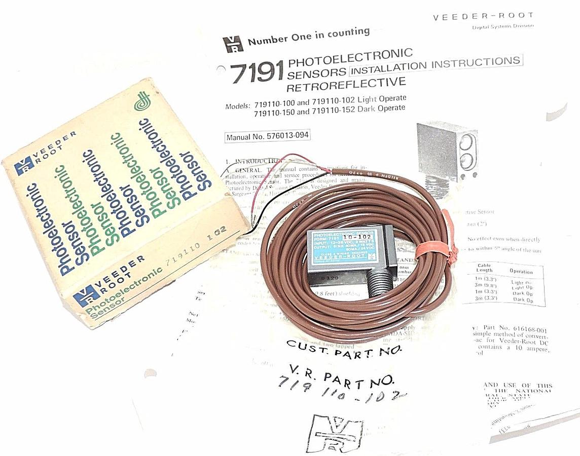 NIB VEEDER ROOT 719110-102 PHOTOELECTRONIC SENSOR 719110102, 12-26 VDC, 2 WATTS