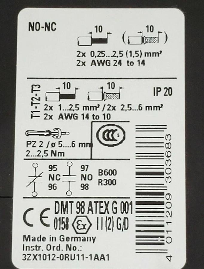 NEW SIEMENS 3RU1126-1GD0 OVERLOAD RELAY 3RU11261GD04.5-6.3A