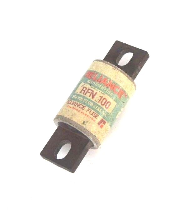 Used RELIANCE RFN 100 RECTIFIER FUSE RFN100 250 VOLTS OR LESS