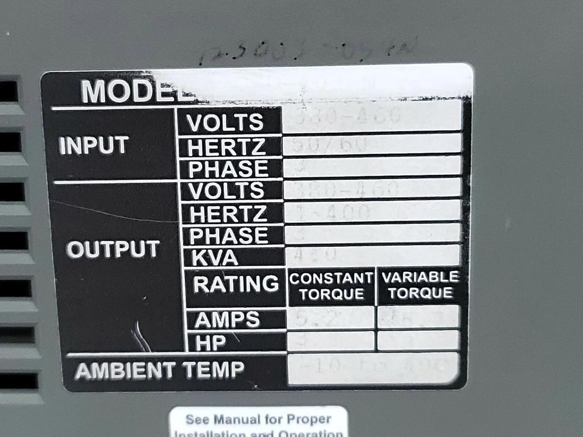 Used MOTORTRONICS CSD-403-N AC INVERTER DRIVE CSD SERIES 3HP 460VAC CSD-403N, CSD403N
