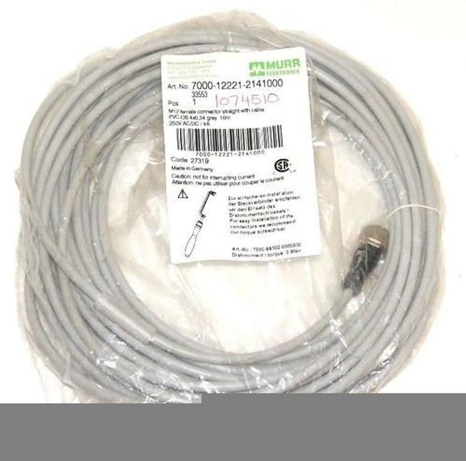 Used NEW MURR ELEKTRONIK 7000-12221-2141000 M12 FEMALE CONNECTOR 7000122212141000