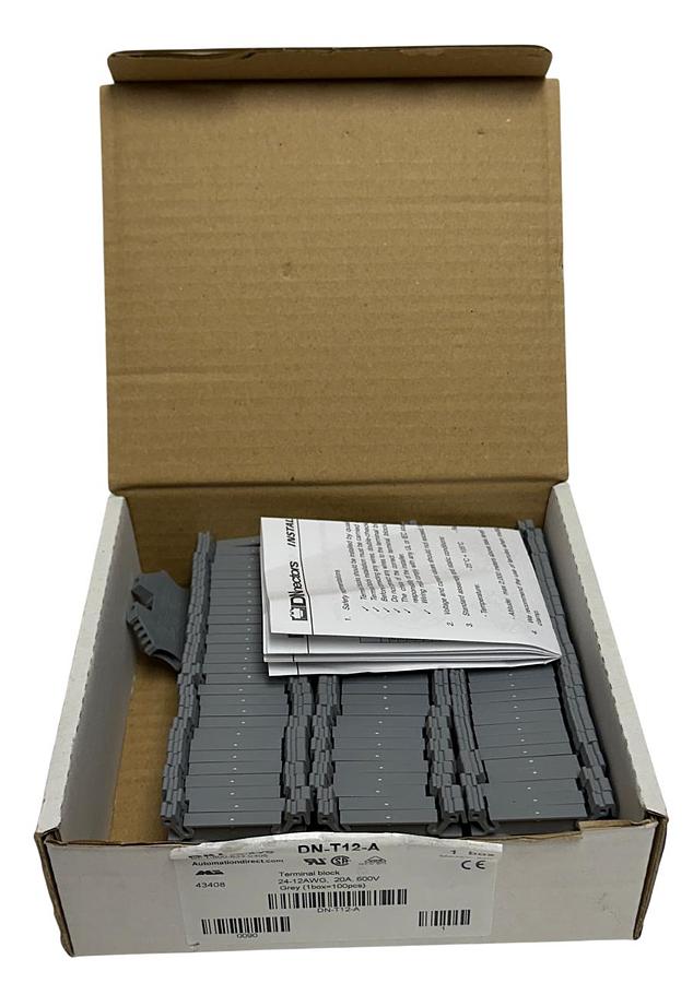 Used 95 AUTOMATIONDIRECT DN-T12-A / DNT12A DINnectors TERMINAL BLOCKS 20A 600V NSMP