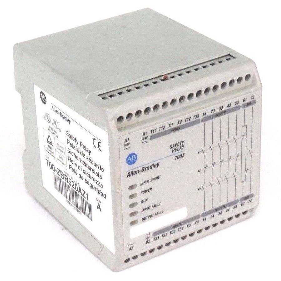 Used ALLEN BRADLEY 700-ZBR520AZ1 SAFETY RELAY SER A 700ZBR520AZ1