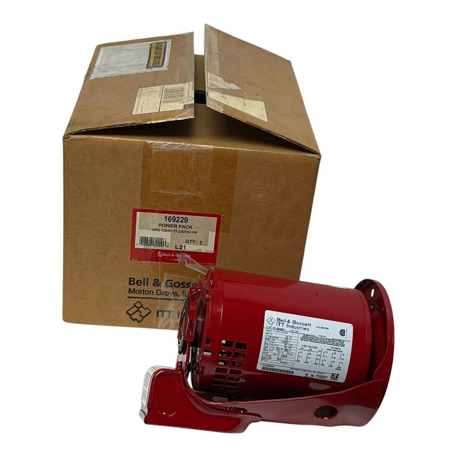 Used Bell and Gossett 169229 Power Pack Circulator Pump Motor 1/2 HP 3 Phase - New