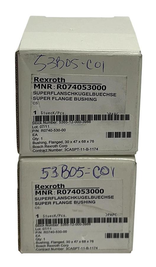 2 BOSCH REXROTH R074053000 LINEAR SUPER FLANGE BUSHINGS 30mm DIAMETER NSMP
